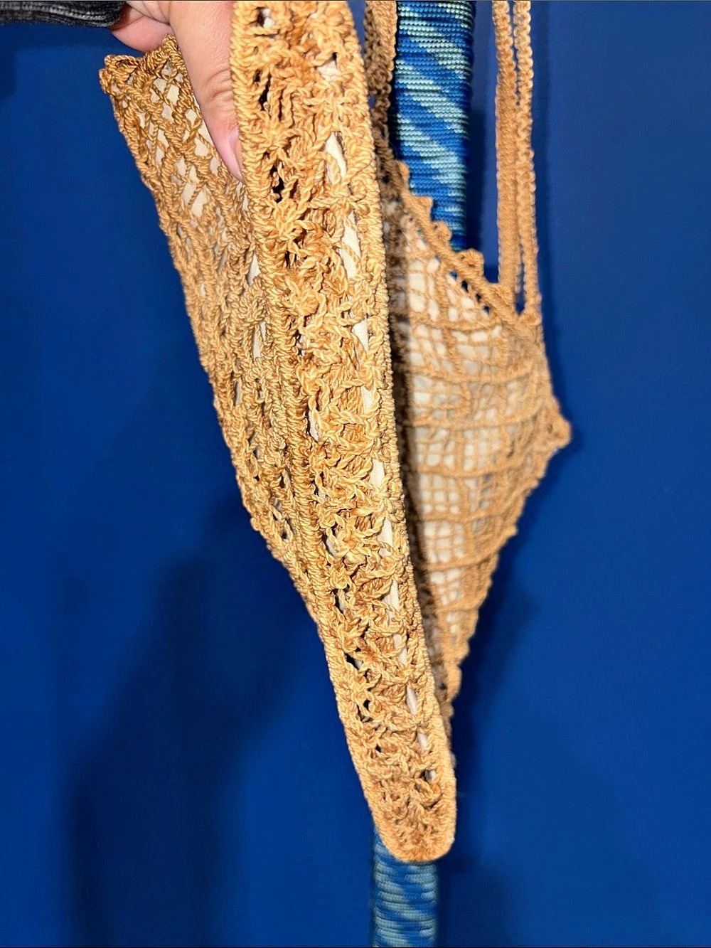 Beige Crochet Tote Bag - Picture 7 of 14